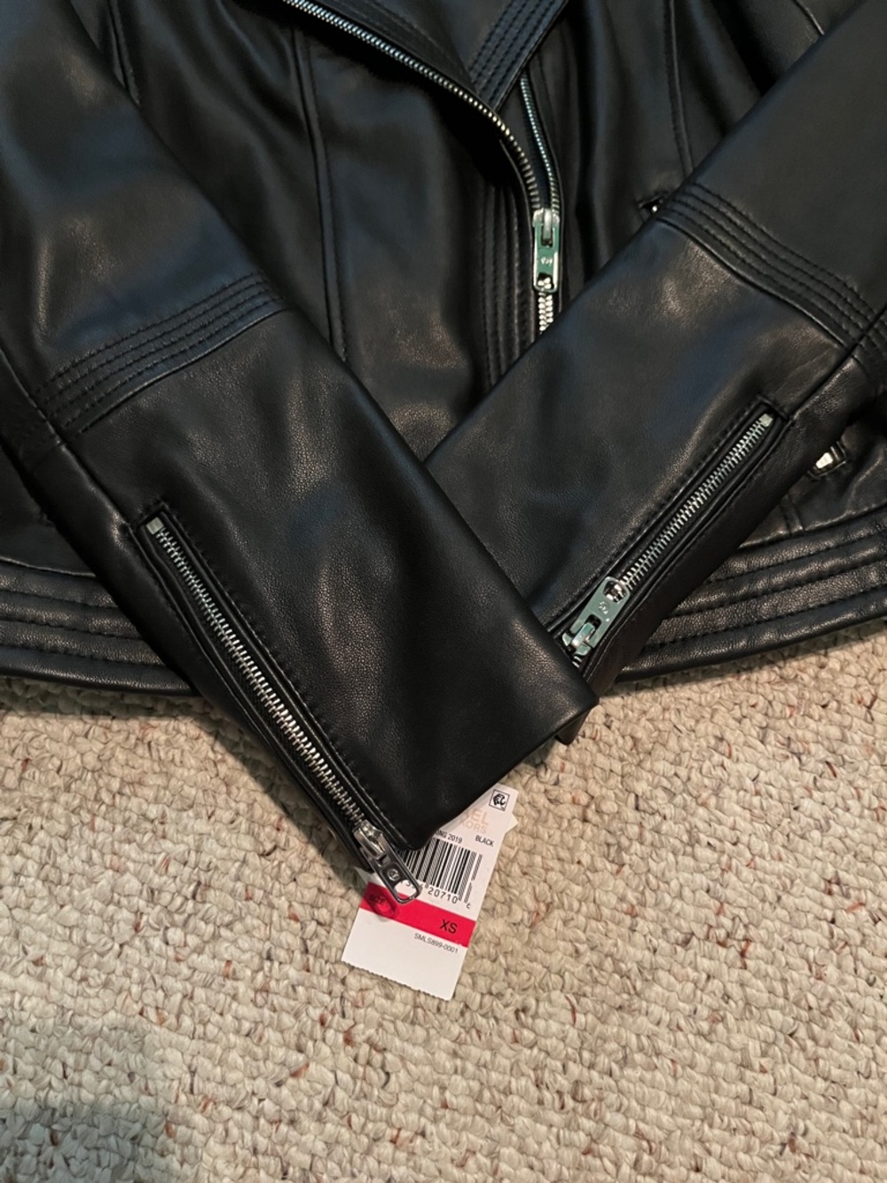 NWT Michael Kors Leather Moto Jacket - Picture 5 of 9